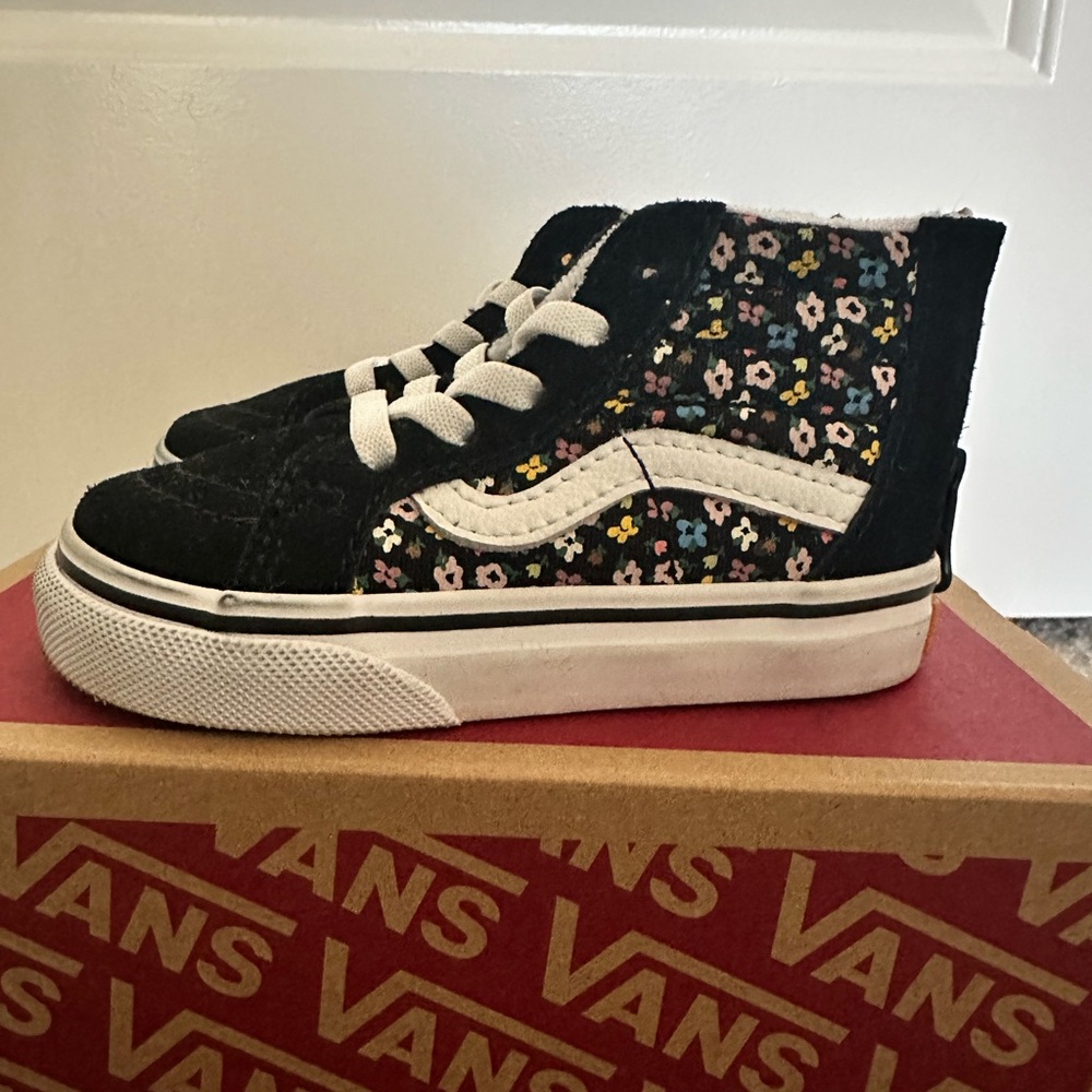 Vans Black and Gold High-Top Sneakers
